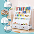Kids Bookshelf Metal Storage Rack Toy Organiser Display Shelf Drawer White