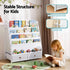 Kids Bookshelf Metal Storage Rack Toy Organiser Display Shelf Drawer White