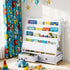 Kids Bookshelf Metal Storage Rack Toy Organiser Display Shelf Drawer White