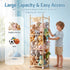 Stuffed Animal Storage Wooden Toy Holder with Wheels Soft Toy Storage Zoo Cage Stuffy Toy Storage Organizers with Elastic Cords for Playroom Bedroom Nursery