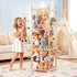 Stuffed Animal Storage Wooden Toy Holder with Wheels Soft Toy Storage Zoo Cage Stuffy Toy Storage Organizers with Elastic Cords for Playroom Bedroom Nursery