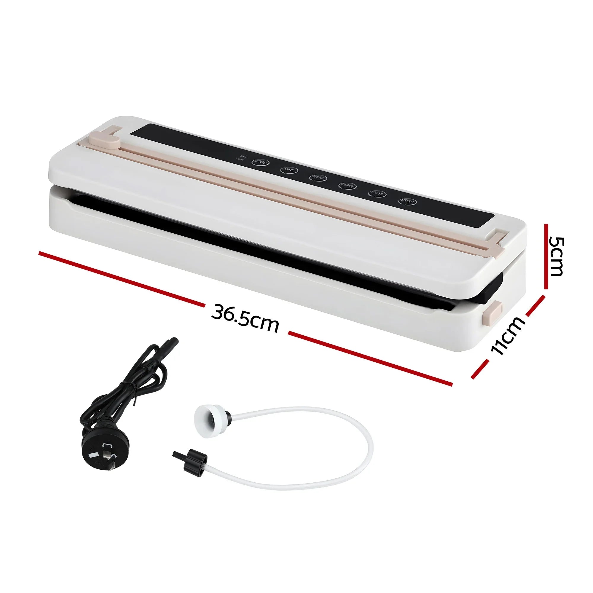Food Vacuum Sealer Machine Fresh Storage Auto Seal Slide Cutter 6 Modes White