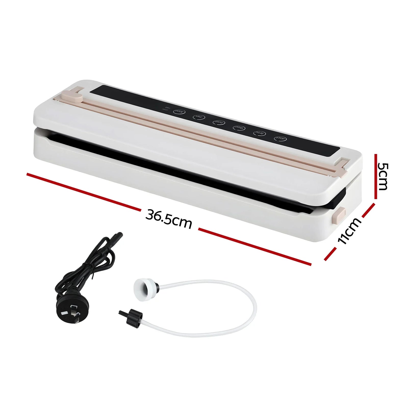 Food Vacuum Sealer Machine Fresh Storage Auto Seal Slide Cutter 6 Modes White