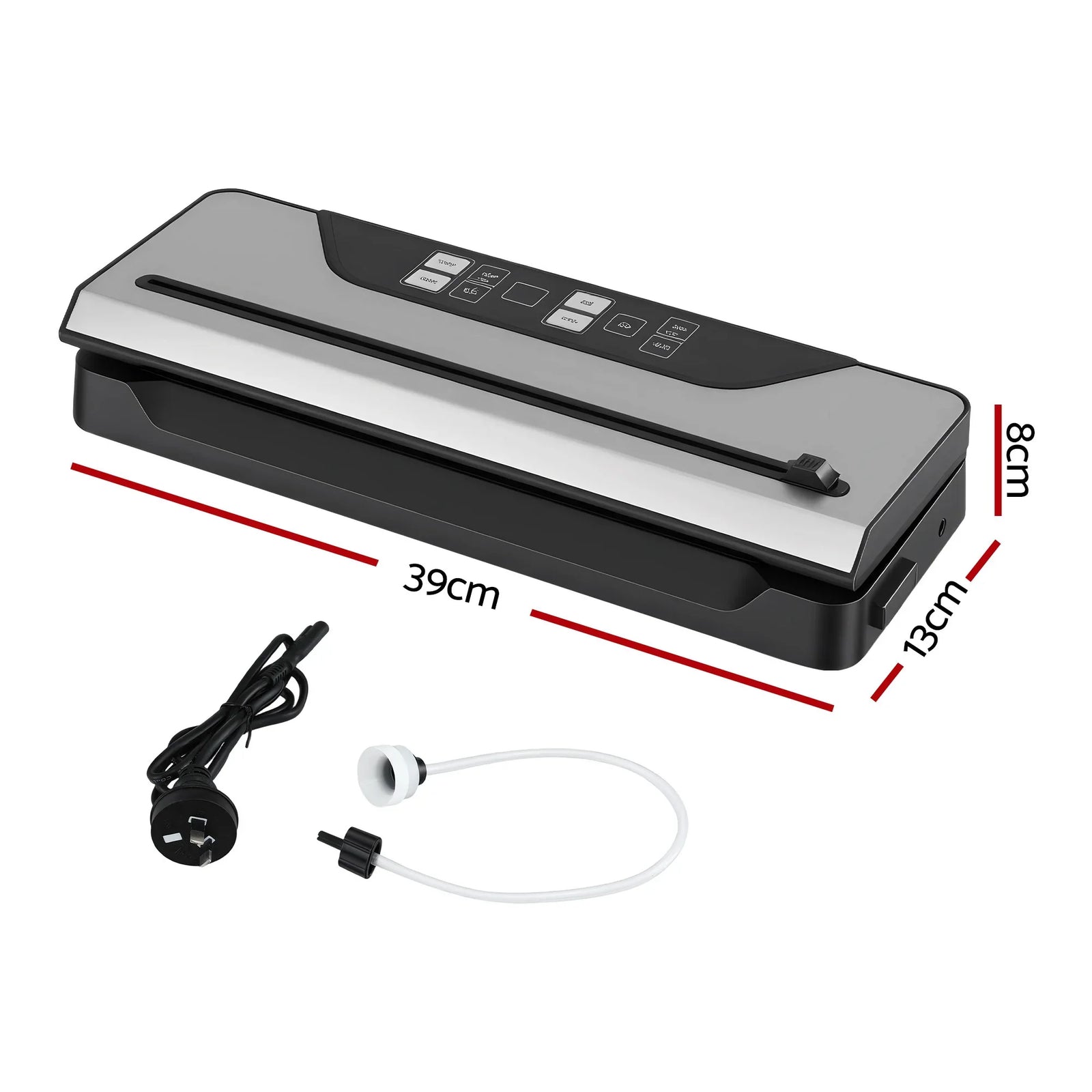 Food Vacuum Sealer Machine Auto Seal Slide Cutter 9 Modes Marinate Black
