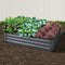 Raised Garden Bed 150x90x30cm Galvanised Steel Planter Box Grey