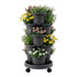5 Tier Vertical Garden Planter, Stackable Planters with 4 Wheels, Black, Raised Garden Bed, Garden Tower Indoor Outdoor, Auto Drainage System, for Strawberries, Herbs, Flower, Vegetables