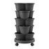 5 Tier Vertical Garden Planter, Stackable Planters with 4 Wheels, Black, Raised Garden Bed, Garden Tower Indoor Outdoor, Auto Drainage System, for Strawberries, Herbs, Flower, Vegetables