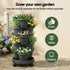 5 Tier Vertical Garden Planter, Stackable Planters with 4 Wheels, Black, Raised Garden Bed, Garden Tower Indoor Outdoor, Auto Drainage System, for Strawberries, Herbs, Flower, Vegetables