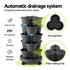 5 Tier Vertical Garden Planter, Stackable Planters with 4 Wheels, Black, Raised Garden Bed, Garden Tower Indoor Outdoor, Auto Drainage System, for Strawberries, Herbs, Flower, Vegetables