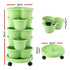 5 Tier Vertical Garden Planter, Stackable Planters with Wheels, Light Green, Garden Bed, Garden Tower Indoor Outdoor, Auto Drainage System, for Strawberries, Herbs, Flowers, Vegetables