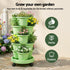 5 Tier Vertical Garden Planter, Stackable Planters with Wheels, Light Green, Garden Bed, Garden Tower Indoor Outdoor, Auto Drainage System, for Strawberries, Herbs, Flowers, Vegetables