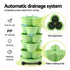 5 Tier Vertical Garden Planter, Stackable Planters with Wheels, Light Green, Garden Bed, Garden Tower Indoor Outdoor, Auto Drainage System, for Strawberries, Herbs, Flowers, Vegetables