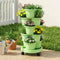 5 Tier Vertical Garden Planter, Stackable Planters with Wheels, Light Green, Garden Bed, Garden Tower Indoor Outdoor, Auto Drainage System, for Strawberries, Herbs, Flowers, Vegetables