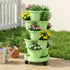5 Tier Vertical Garden Planter, Stackable Planters with Wheels, Light Green, Garden Bed, Garden Tower Indoor Outdoor, Auto Drainage System, for Strawberries, Herbs, Flowers, Vegetables