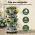 5 Tier Vertical Garden Planter, Stackable Planters with 4 Wheels, Grey, Raised Garden Bed, Garden Tower Indoor Outdoor, Auto Drainage System, for Strawberries, Herbs, Flower, Vegetables
