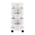 5 Tier Vertical Garden Planter, Stackable Planters with Wheels, White, Garden Bed, Garden Tower Indoor Outdoor, Auto Drainage System, for Strawberries, Herbs, Flowers, Vegetables