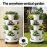 5 Tier Vertical Garden Planter, Stackable Planters with Wheels, White, Garden Bed, Garden Tower Indoor Outdoor, Auto Drainage System, for Strawberries, Herbs, Flowers, Vegetables