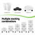 5 Tier Vertical Garden Planter, Stackable Planters with Wheels, White, Garden Bed, Garden Tower Indoor Outdoor, Auto Drainage System, for Strawberries, Herbs, Flowers, Vegetables