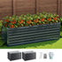 2-in-1 Raised Garden Bed Kit, 240cm/120cm| 77cm Extra Deep Ergonomic Planter Box | Protect Your Back | Galvanised Steel Vegetable Flower Pot for Outdoor Garden | Includes Gloves & Pegs
