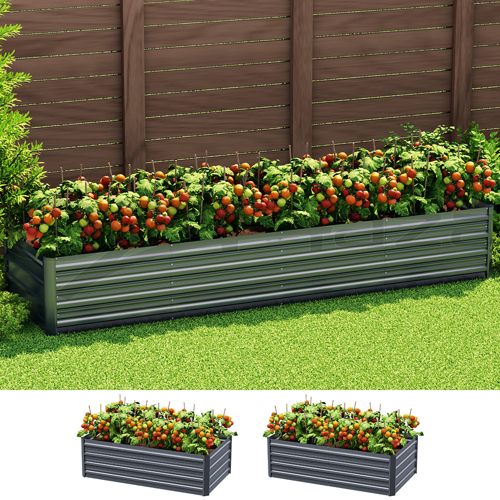 Green Fingers Garden Bed 240X80X45cm Planter Box Raised Container Galvanised Herb