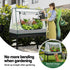 Elevated Metal Garden Bed Kit w Mini Greenhouse Cover 116x60cm Stand-Up Height Trellis