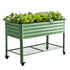 Elevated Raised Garden Bed Kit Mobile w/ Locking Wheels & Storage Shelf 100KG Max Load 115x60x81cm | Galvanized Steel, Portable Green Organizer for Seniors, Patio, Balcony, Vegetables