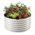Green Fingers Round Metal Raised Garden Bed 90x45cm Planter Box White