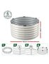 Green Fingers Round Metal Raised Garden Bed 90x45cm Planter Box White