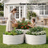 Green Fingers Round Metal Raised Garden Bed 90x45cm Planter Box White