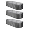 3 Pack Raised Garden Bed Kit Galvanized Steel Oval Planter Box 160x80x42cm