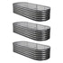 3 Pcs Raised Garden Bed Kit Oval Galvanized Steel Planter Boxes 160x80x42cm, Heavy Duty Metal Elevated Garden Bed for Vegetables Flowers Herbs, with Safety Edging, Gloves & Pegs Included