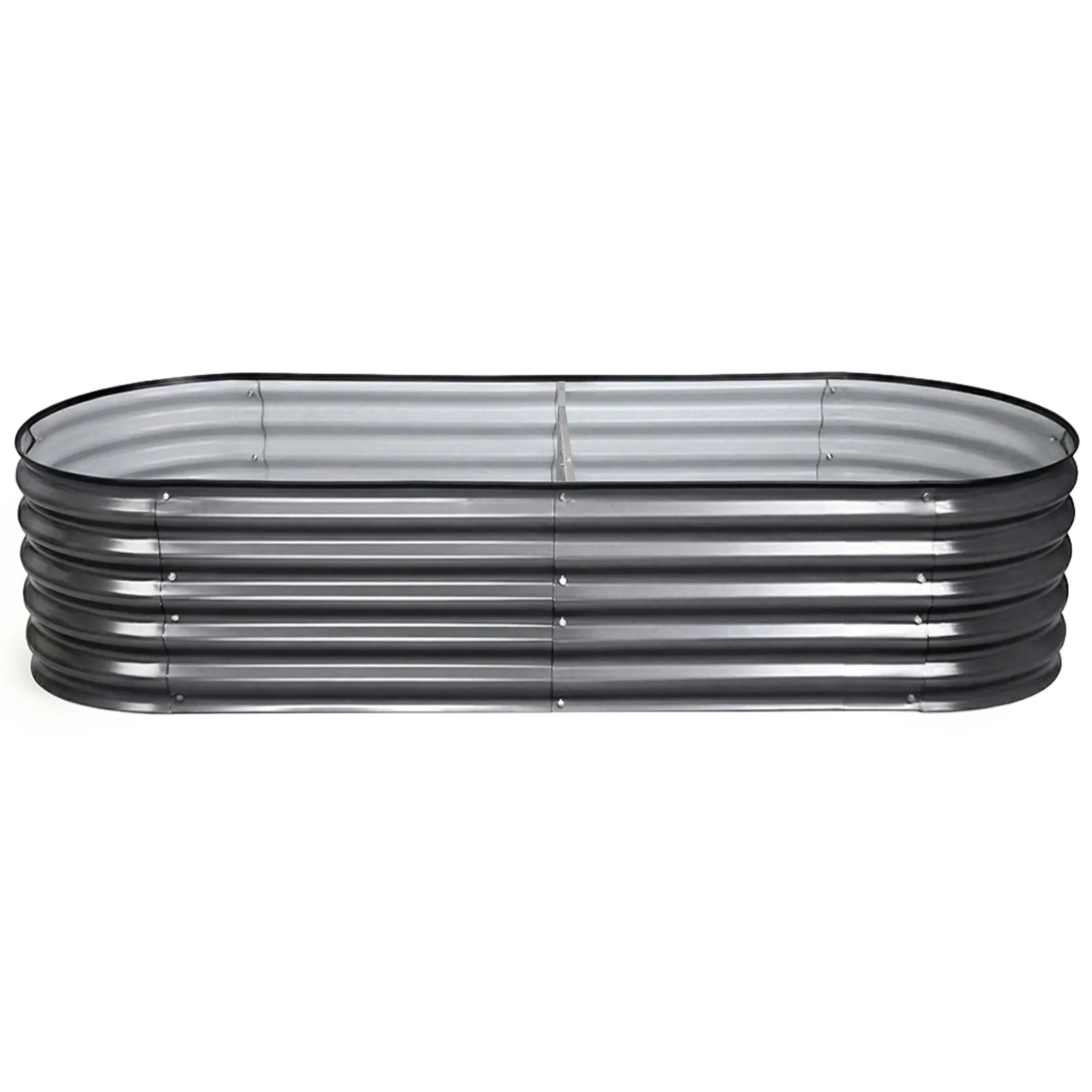 3 Pcs Raised Garden Bed Kit Oval Galvanized Steel Planter Boxes 160x80x42cm, Heavy Duty Metal Elevated Garden Bed for Vegetables Flowers Herbs, with Safety Edging, Gloves & Pegs Included