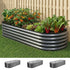 3 Pcs Raised Garden Bed Kit Oval Galvanized Steel Planter Boxes 160x80x42cm, Heavy Duty Metal Elevated Garden Bed for Vegetables Flowers Herbs, with Safety Edging, Gloves & Pegs Included