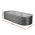 4 Pcs Raised Garden Bed Kit Oval Galvanized Steel Planter Boxes 160x80x42cm, Heavy Duty Metal Elevated Garden Bed for Vegetables Flowers Herbs, with Safety Edging, Gloves & Pegs Included