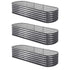 3 Pcs Raised Garden Bed Kit Oval Galvanized Steel Planter Boxes 240x80x42cm, Heavy Duty Metal Elevated Garden Bed for Vegetables Flowers Herbs, with Safety Edging, Gloves & Pegs Included