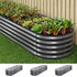 3 Pcs Raised Garden Bed Kit Oval Galvanized Steel Planter Boxes 240x80x42cm, Heavy Duty Metal Elevated Garden Bed for Vegetables Flowers Herbs, with Safety Edging, Gloves & Pegs Included