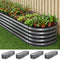 4 Pcs Raised Garden Bed Kit Oval Galvanized Steel Planter Boxes 240x80x42cm, Heavy Duty Metal Elevated Garden Bed for Vegetables Flowers Herbs, with Safety Edging, Gloves & Pegs Included