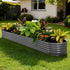 Green Fingers Garden Bed 320X80X42cm Oval Planter Box Raised Container Galvanised