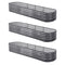 3 Pack Raised Garden Bed Kit Galvanized Steel Oval Planter Box 320x80x42cm