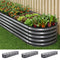 3 Pcs Raised Garden Bed Kit Oval Galvanized Steel Planter Boxes 320x80x42cm, Heavy Duty Metal Elevated Garden Bed for Vegetables Flowers Herbs, with Safety Edging, Gloves & Pegs Included