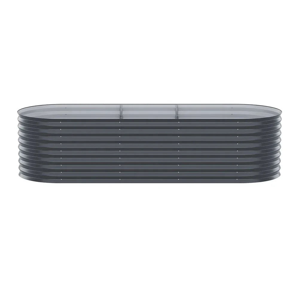 x2  Raised Garden Bed Kit Planter Oval Galvanised Steel 240cmX80cmX56cm