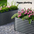 x2  Raised Garden Bed Kit Planter Oval Galvanised Steel 240cmX80cmX56cm