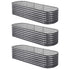 3 Pcs Raised Garden Bed Kit Oval Galvanized Steel Planter Boxes 240x80x56cm, Heavy Duty Metal Elevated Garden Bed for Vegetables Flowers Herbs, with Safety Edging, Gloves & Pegs Included