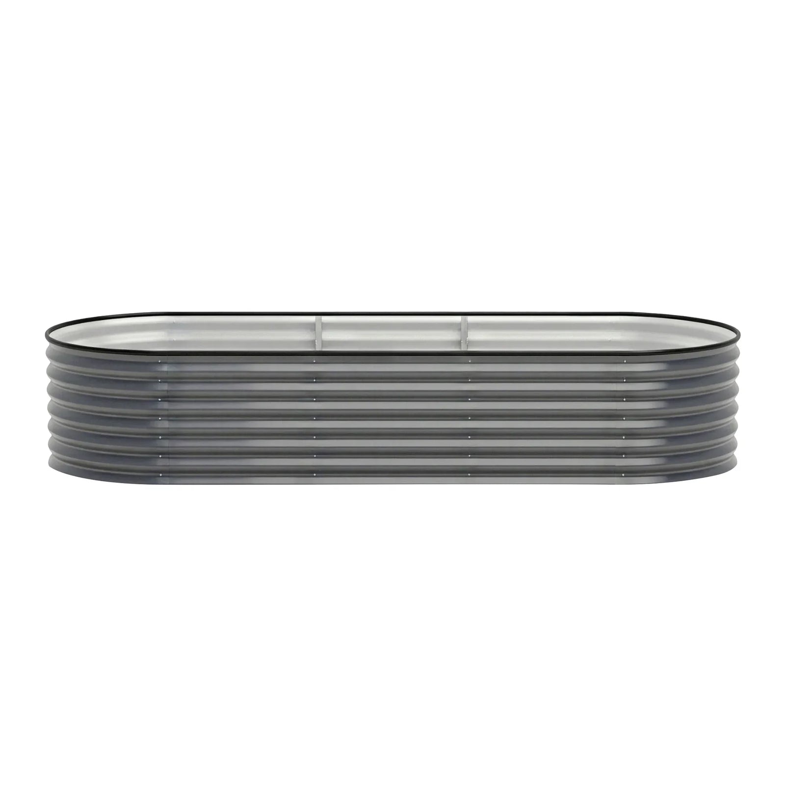 3 Pcs Raised Garden Bed Kit Oval Galvanized Steel Planter Boxes 240x80x56cm, Heavy Duty Metal Elevated Garden Bed for Vegetables Flowers Herbs, with Safety Edging, Gloves & Pegs Included