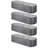 4 Pcs Raised Garden Bed Kit Oval Galvanized Steel Planter Boxes 240x80x56cm, Heavy Duty Metal Elevated Garden Bed for Vegetables Flowers Herbs, with Safety Edging, Gloves & Pegs Included