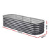 4 Pcs Raised Garden Bed Kit Oval Galvanized Steel Planter Boxes 240x80x56cm, Heavy Duty Metal Elevated Garden Bed for Vegetables Flowers Herbs, with Safety Edging, Gloves & Pegs Included