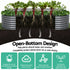 3 Pcs Raised Garden Bed Kit Oval Galvanized Steel Planter Boxes 320x80x56cm, Heavy Duty Metal Elevated Garden Bed for Vegetables Flowers Herbs, with Safety Edging, Gloves & Pegs Included