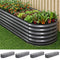 4 Pcs Raised Garden Bed Kit Oval Galvanized Steel Planter Boxes 320x80x56cm, Heavy Duty Metal Elevated Garden Bed for Vegetables Flowers Herbs, with Safety Edging, Gloves & Pegs Included