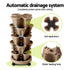 Garden Bed 5 Tier Vertical Garden Grey Strawberry Stackable Planters Herb Petunias Tan