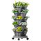 5 Tier Vertical Garden Planter Grey Stackable Strawberry Herb Flower Pots
